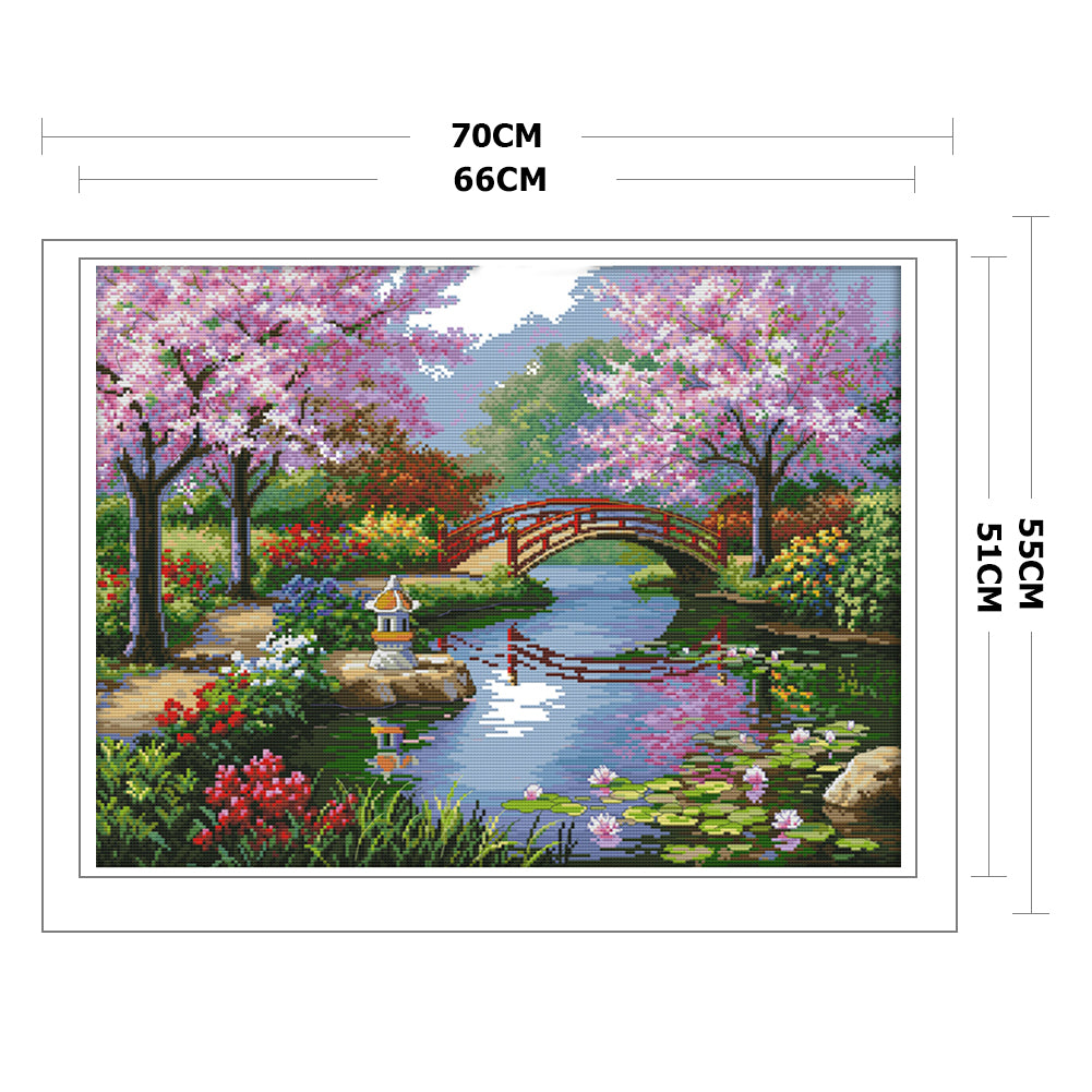 Landscape River - 11CT Stamped Cross Stitch 70x55CM