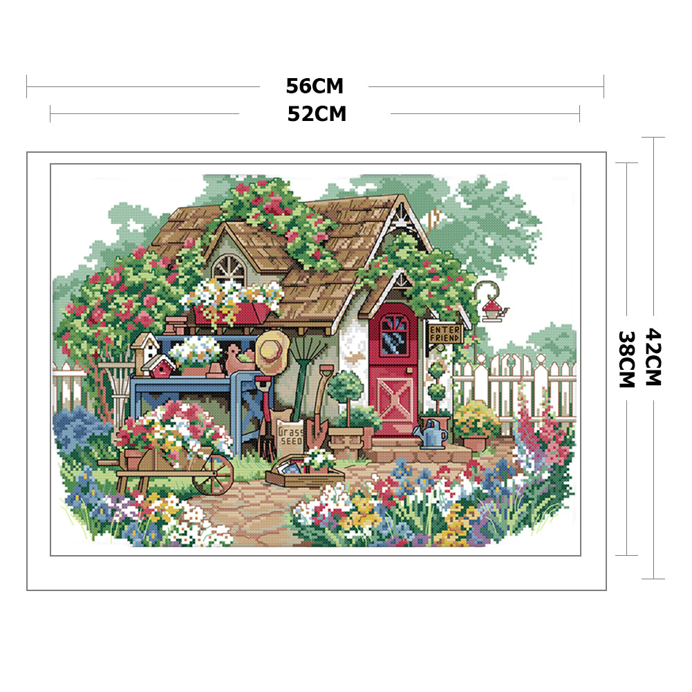 Landscape Yard - 11CT Stamped Cross Stitch 56x42CM