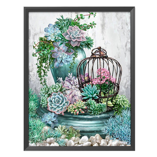 Flowers - 11CT Stamped Cross Stitch 40*50CM
