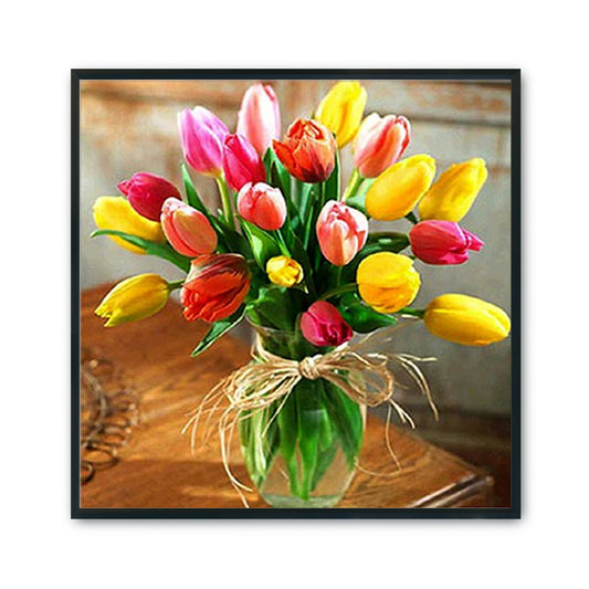 Flower - 11CT Stamped Cross Stitch 50*50CM