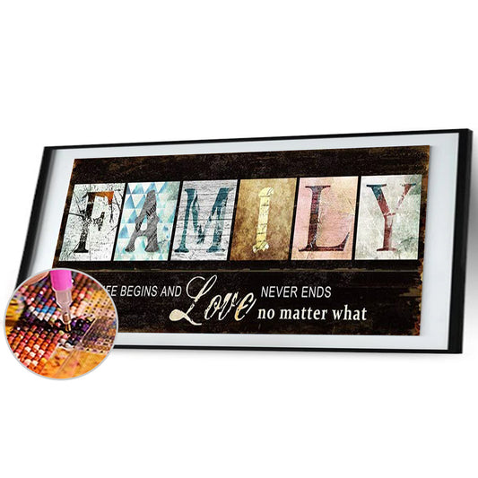 Family Letter - Full Round Drill Diamond Painting 30*80CM