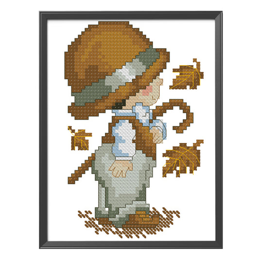 Cap Kids - 11CT Stamped Cross Stitch 20*30CM