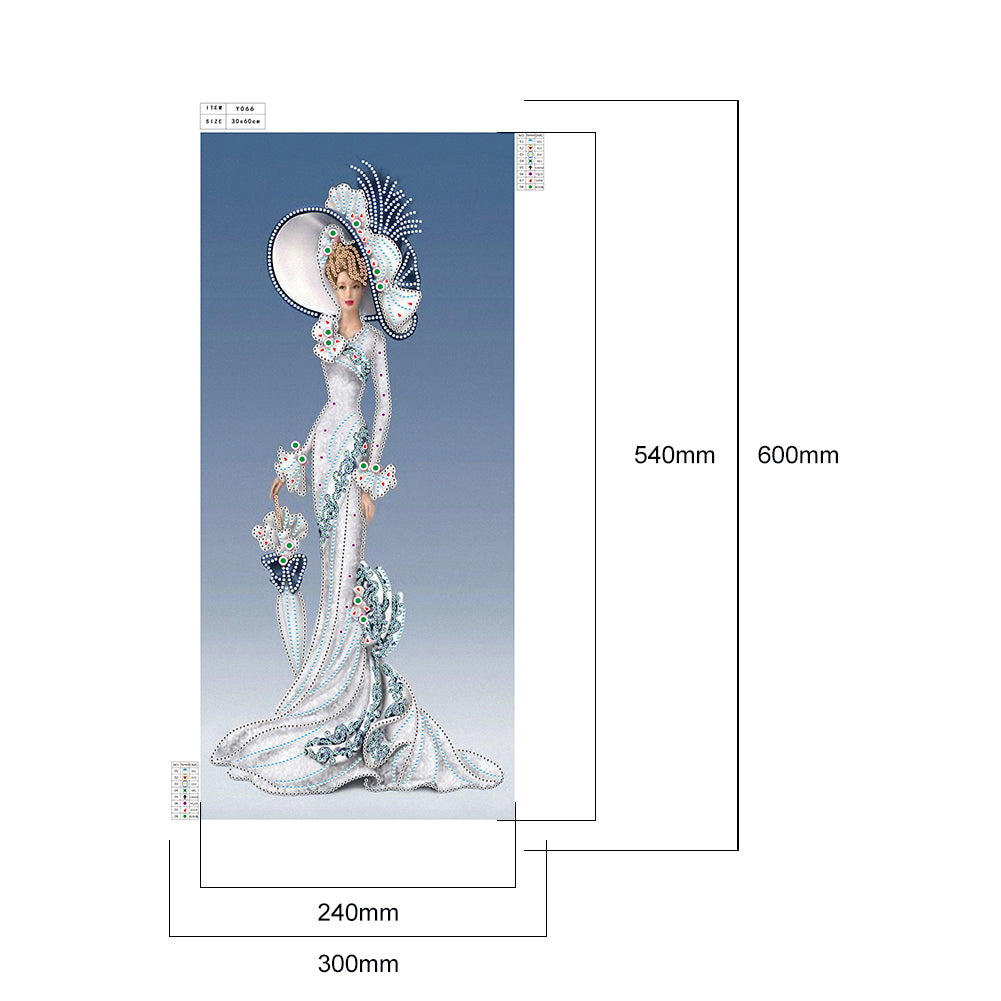 Dress Lady - Special Shaped Drill Diamond Paintng 30*60CM
