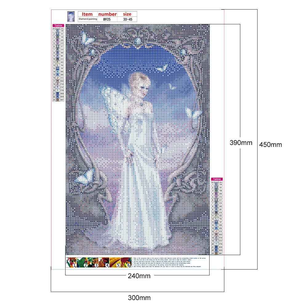 Butterfly Angel - Full Round Drill Diamond Painting 30*45CM