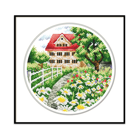 Garden - 11CT Stamped Cross Stitch 35*35CM