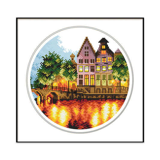 Luminous City - 11CT Stamped Cross Stitch 35*35CM