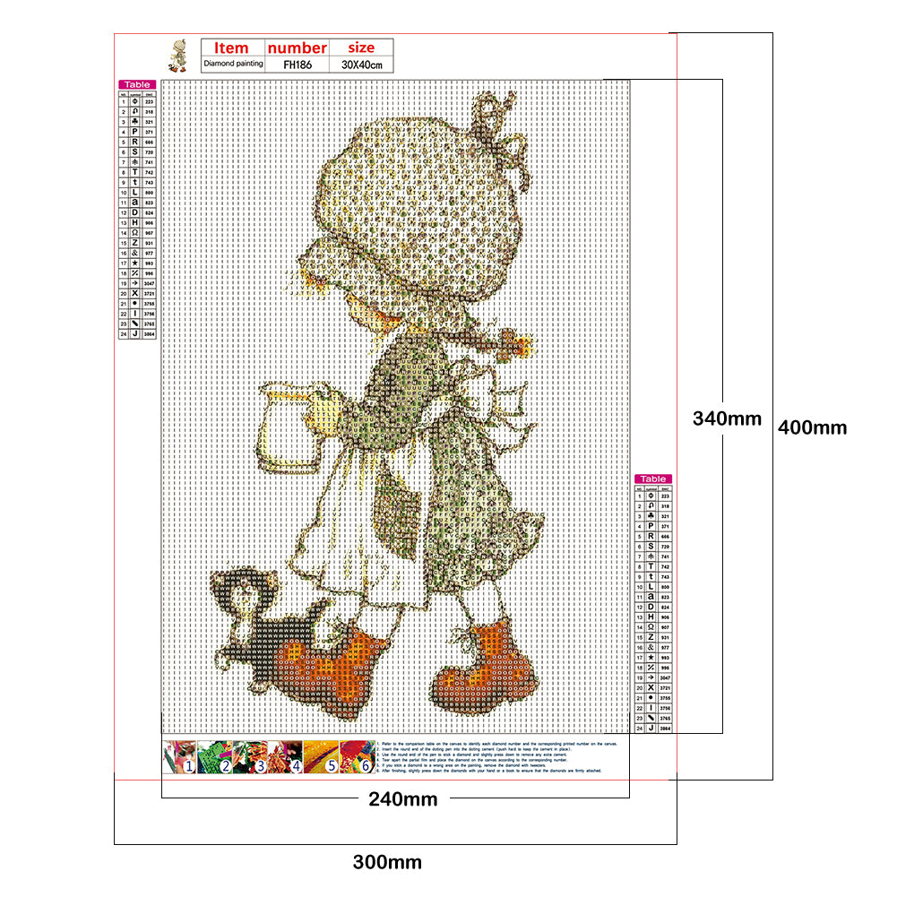 Little Girl - Full Round Drill Diamond Painting 30*40CM