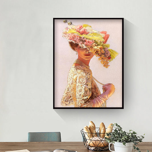 Lady Bowler - Special Shaped Drill Diamond Paintng 30*40CM