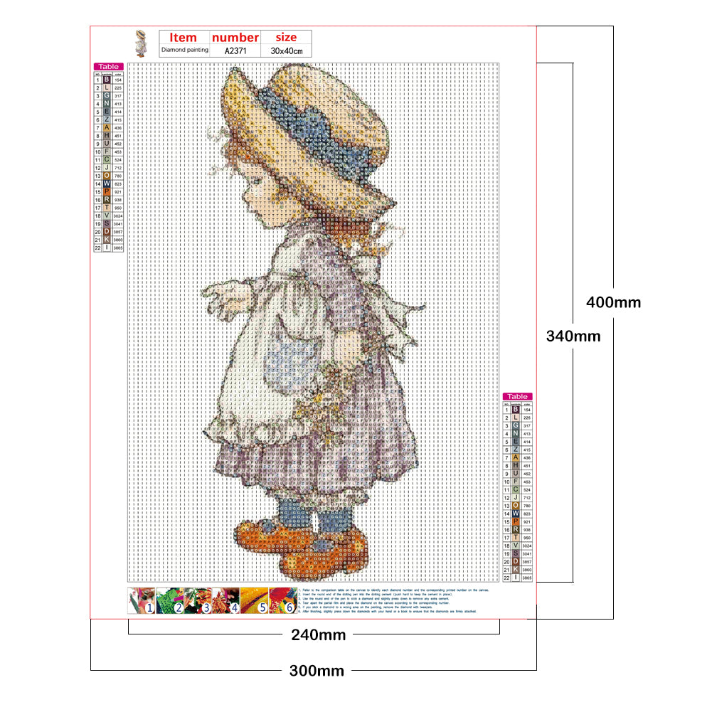 Cartoon Kid - Full Round Drill Diamond Painting 30*40CM