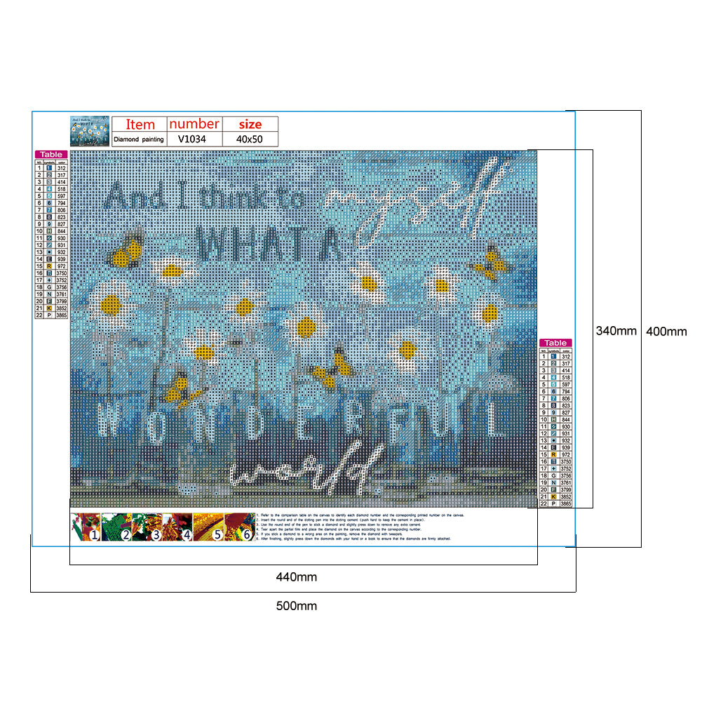 Flower - Full Round Drill Diamond Painting 50*40CM