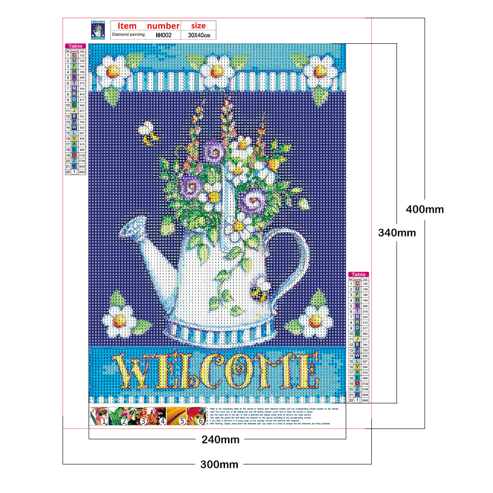 Welcome Word - Full Round Drill Diamond Painting 30*40CM
