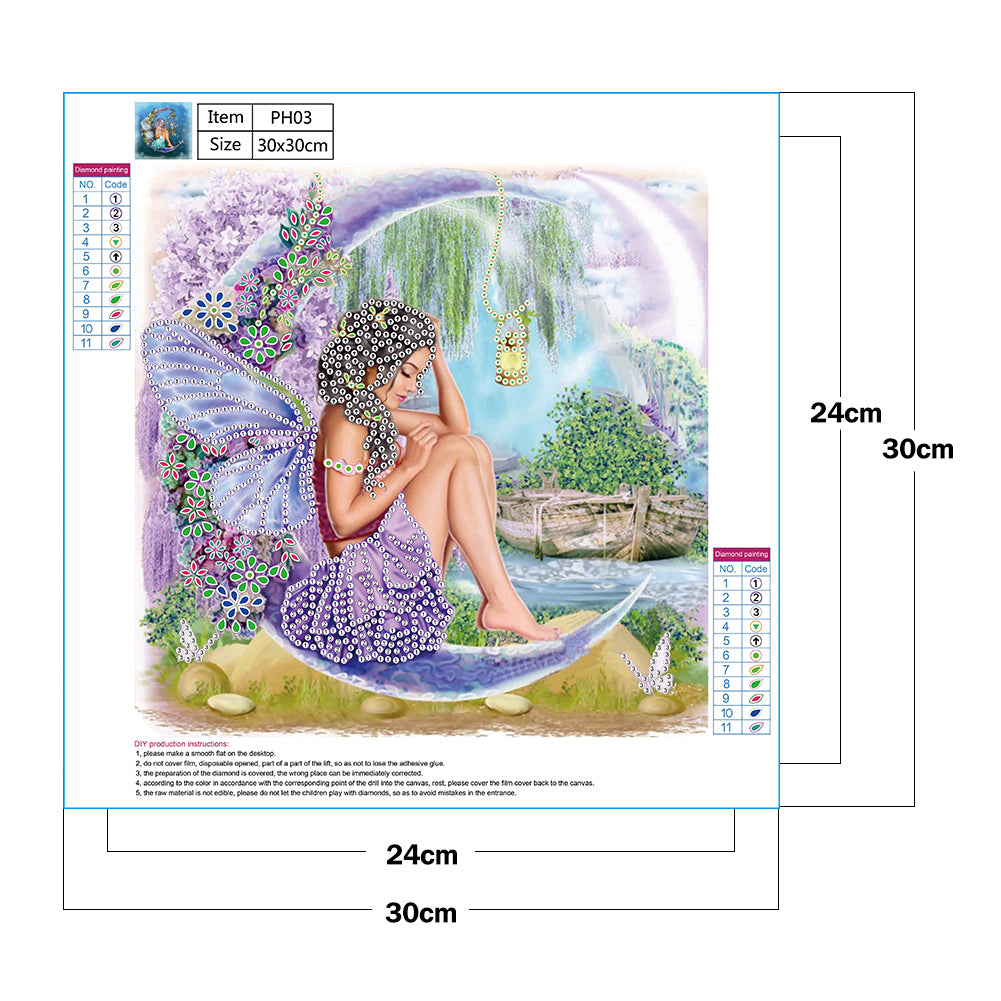 Wing Girl - Special Shaped Drill Diamond Painting 30*30CM