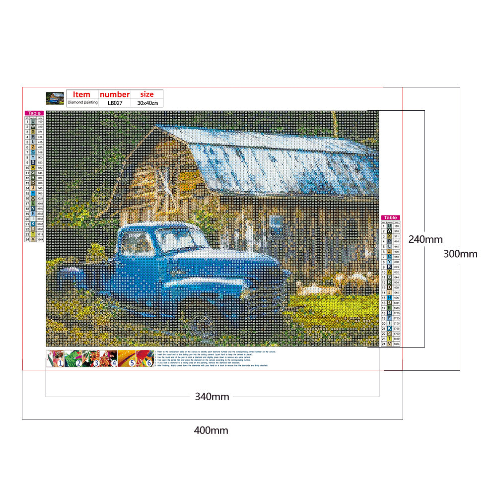 Car House - Full Round Drill Diamond Painting 40*30CM