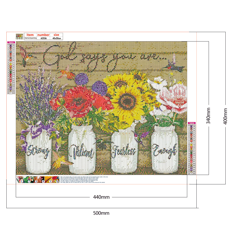 English Sentence - Full Round Drill Diamond Painting 50*40CM