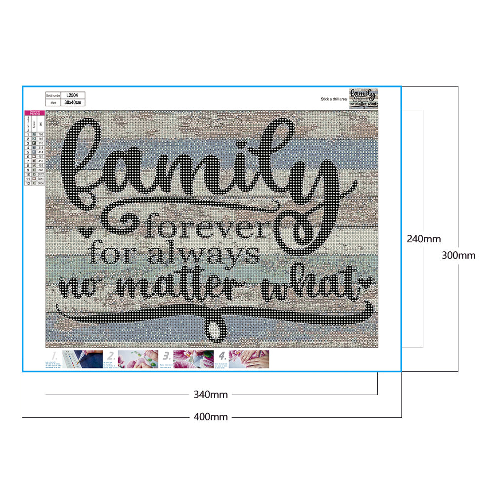 FAMILY Word - Full Round Drill Diamond Painting 40*30CM