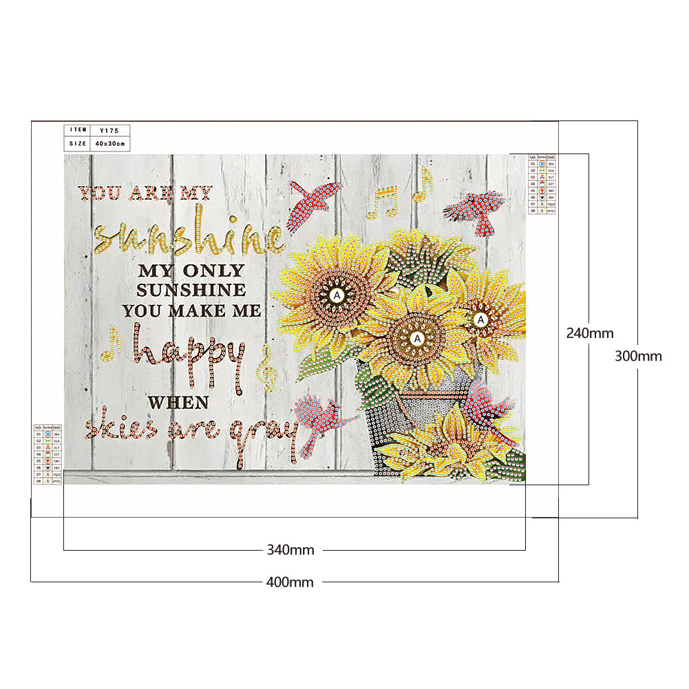 Letter Flower - Special Shaped Drill Diamond Painting 40*30CM