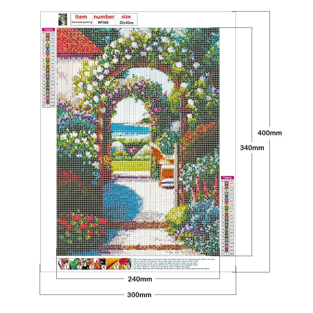 Garden - Full Round Drill Diamond Painting 30*40CM