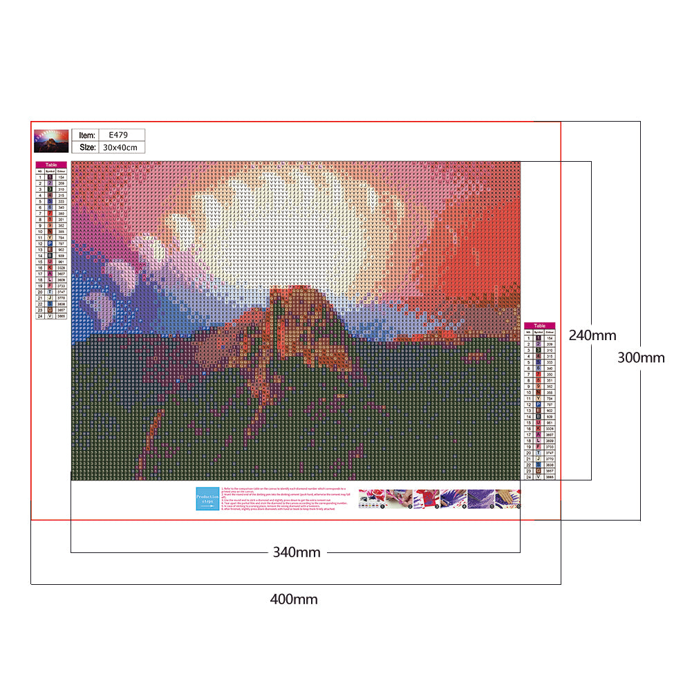 Sunrise Landscape - Full Round Drill Diamond Painting 30*40CM