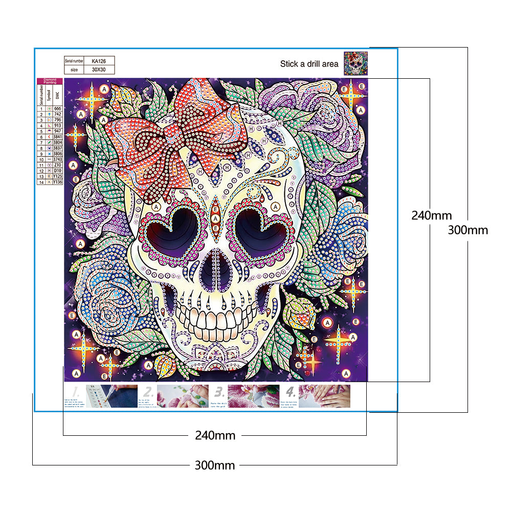 Skull - Special Shaped Drill Diamond Painting 30*30CM