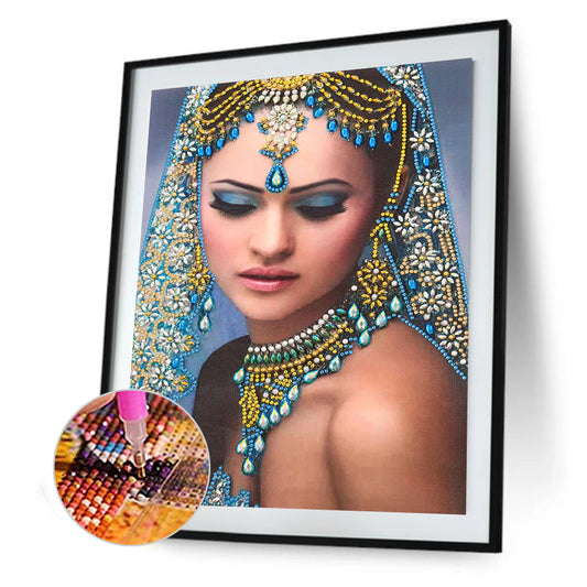 Indian Lady - Special Shaped Drill Diamond Painting 30*40CM