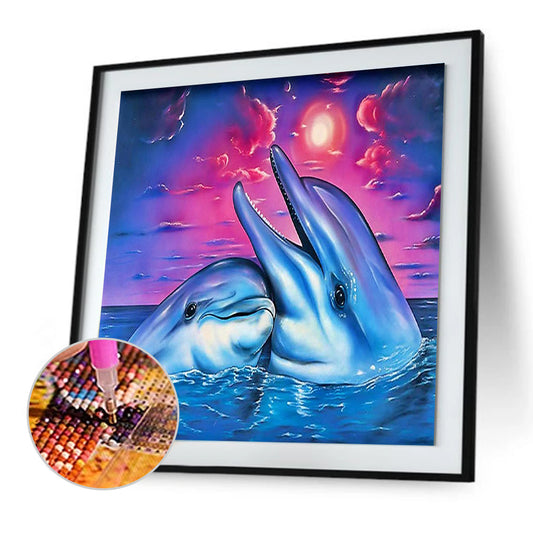 Romantic Dolphin - Full Sqaure Drill Diamond Painting 40*40CM