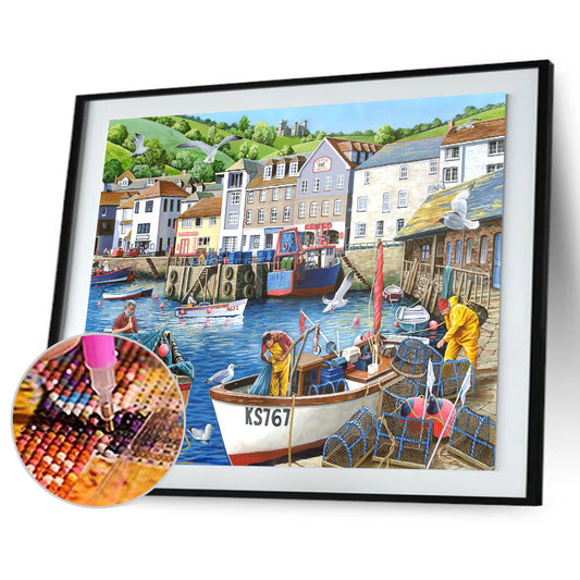 Street Houses - Full Round Drill Diamond Painting 50*40CM