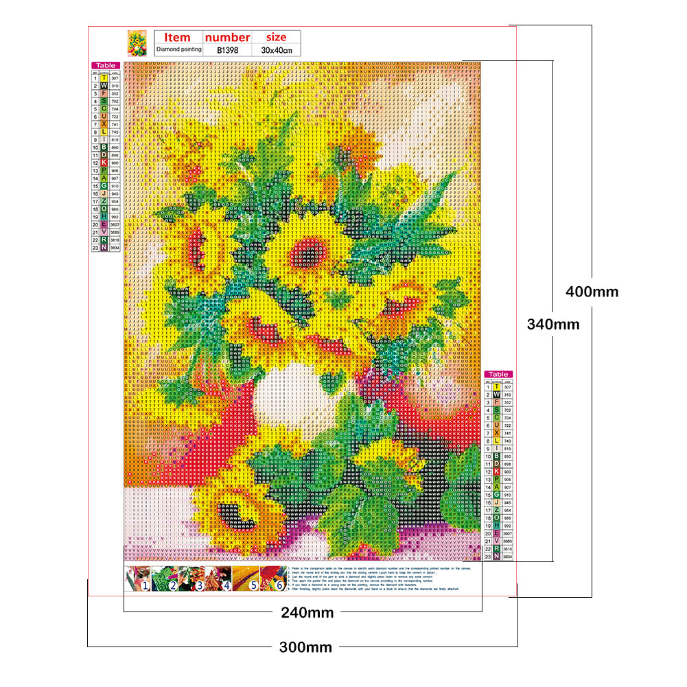 Chrysanthemum - Full Round Drill Diamond Painting 30*40CM