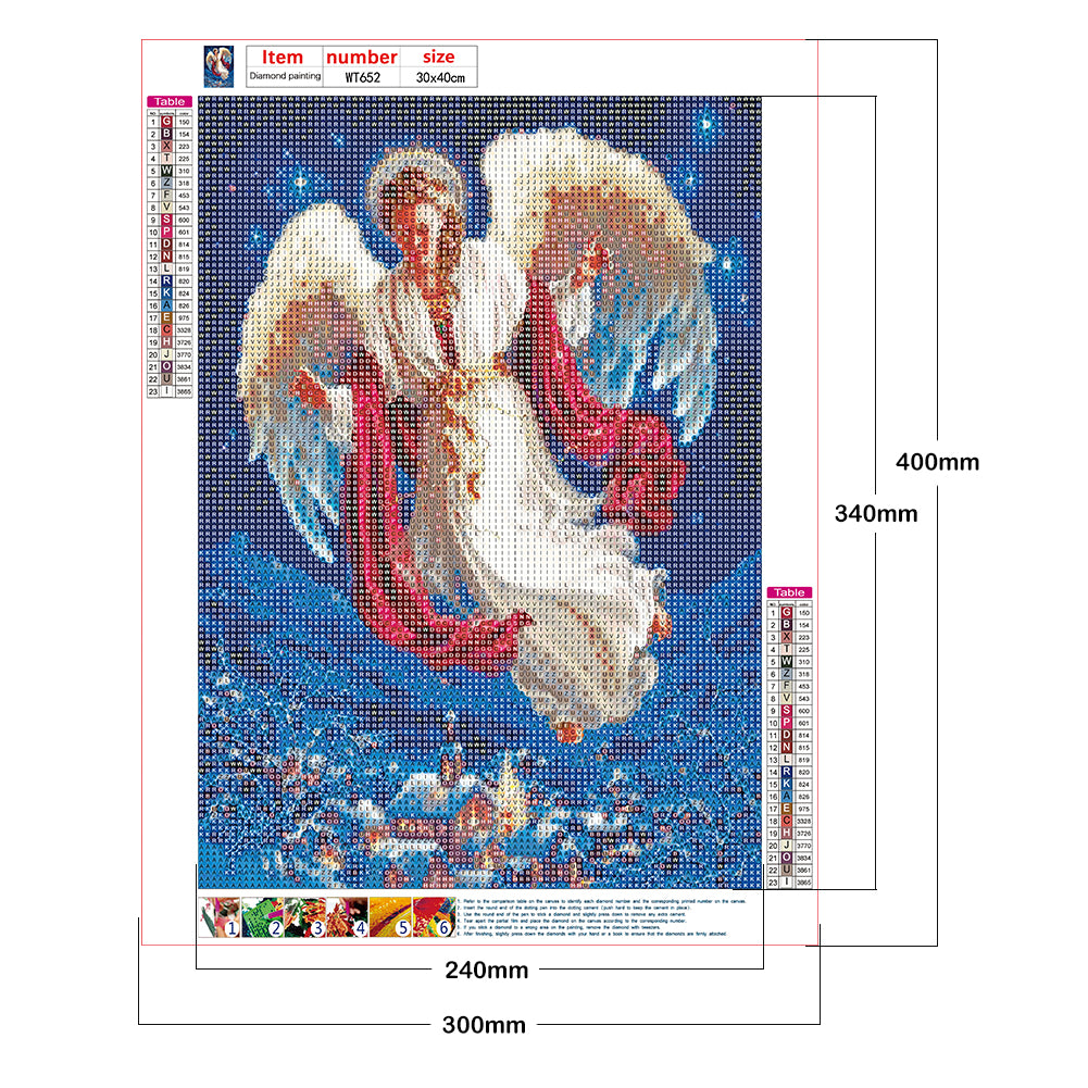 Angel - Full Round Drill Diamond Painting 30*40CM