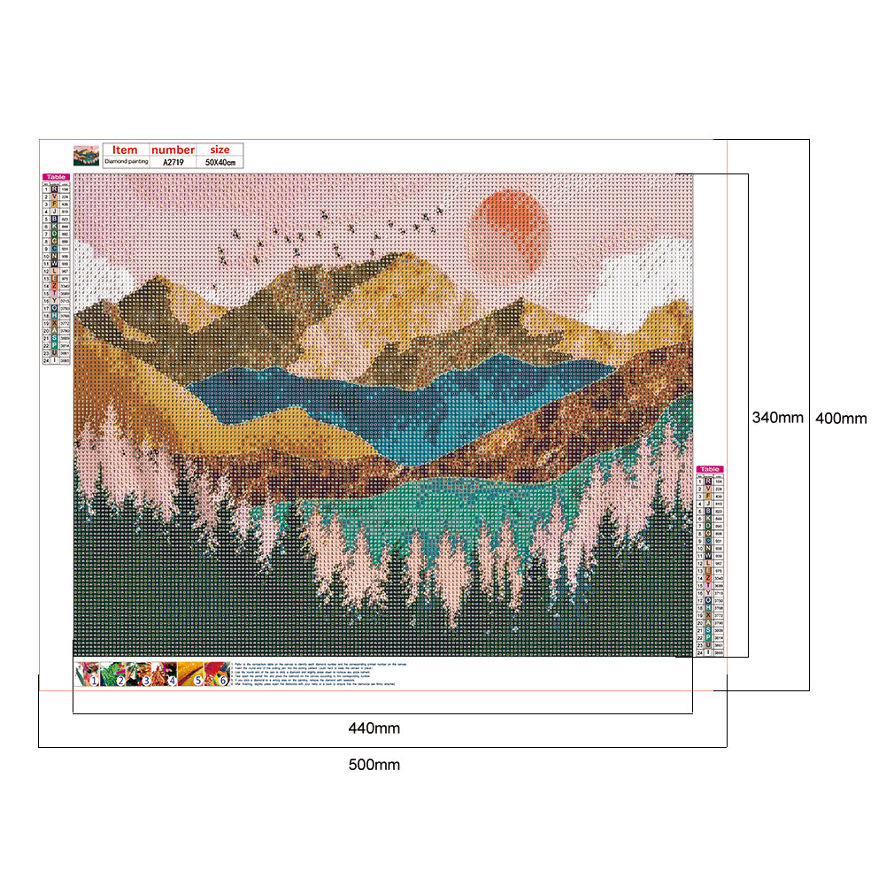 Mountains - Full Round Drill Diamond Painting 40*30CM