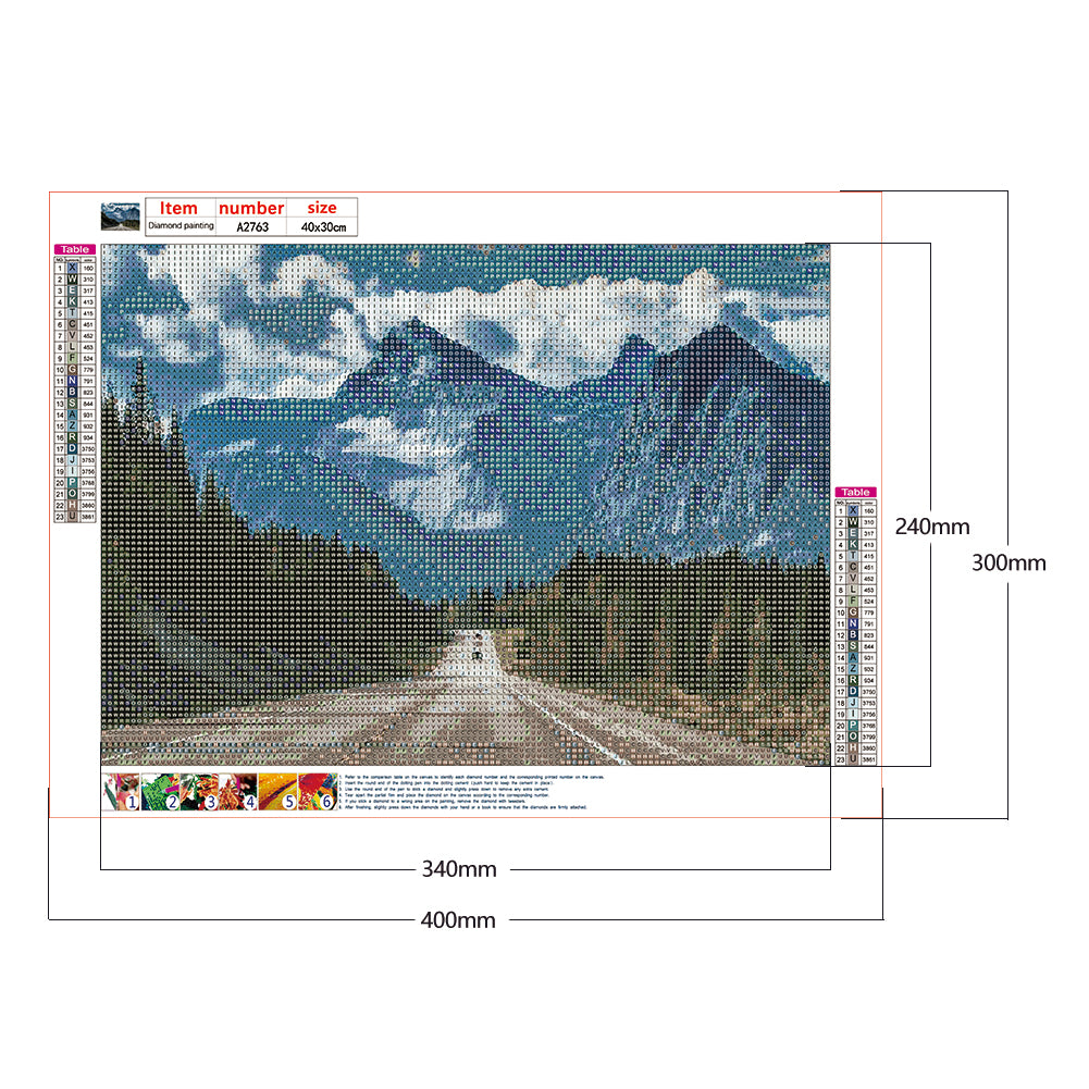 Mountain Road - Full Round Drill Diamond Painting 40*30CM
