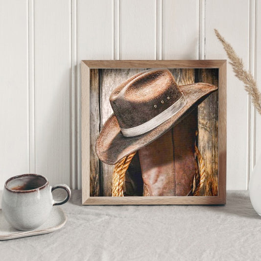 Cowboy Hat - Full Round Drill Diamond Painting 30*30CM