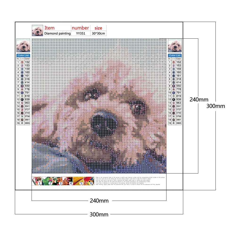 Dog - Full Round Drill Diamond Painting 30*30CM