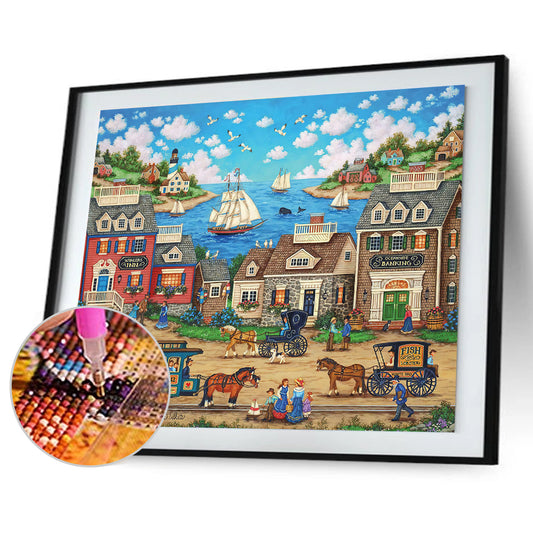 House Street - Full Round Drill Diamond Painting 50*40CM