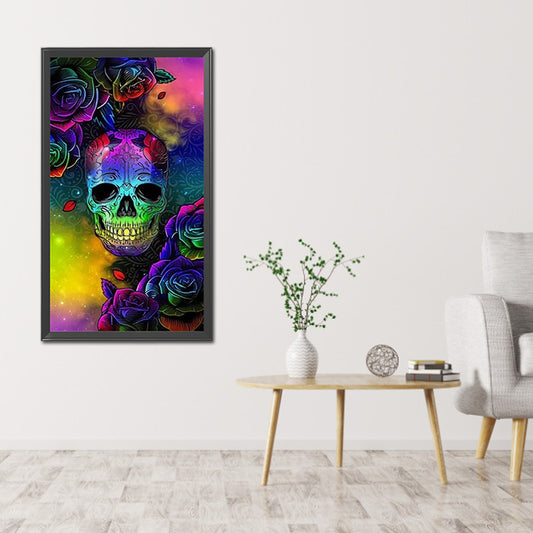Rose Skull - Full Round Drill Diamond Painting 30*60CM