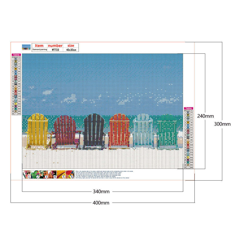 Sandy Beach - Full Round Drill Diamond Painting 40*30CM