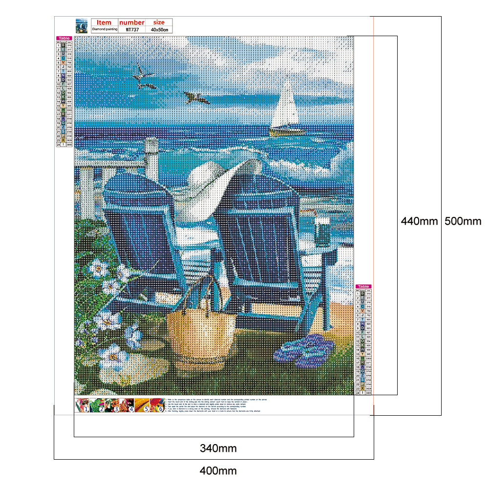 Beach Chair - Full Round Drill Diamond Painting 40*50CM