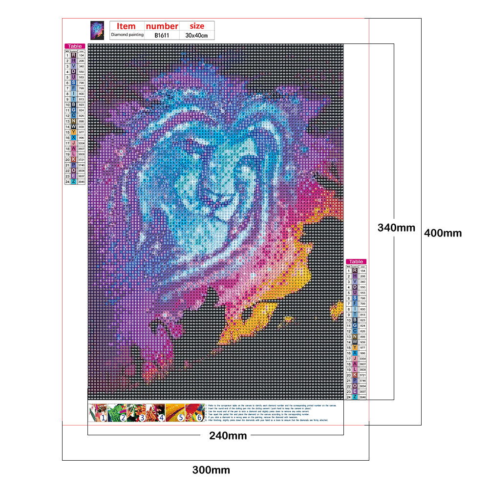 Lion - Full Round Drill Diamond Painting 30*40CM