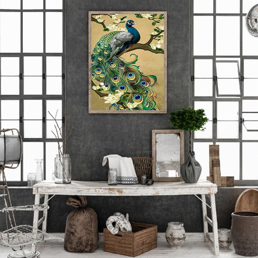 Peacock - Full Round Drill Diamond Painting 30*40CM