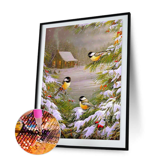 Christmas Bird - Full Round Drill Diamond Painting 30*40CM
