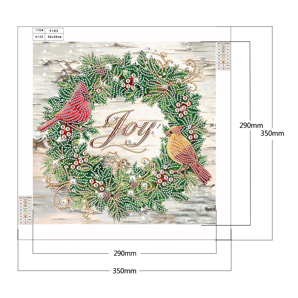 Christmas Wreath - Special Shaped Drill Diamond Painting 35*35CM