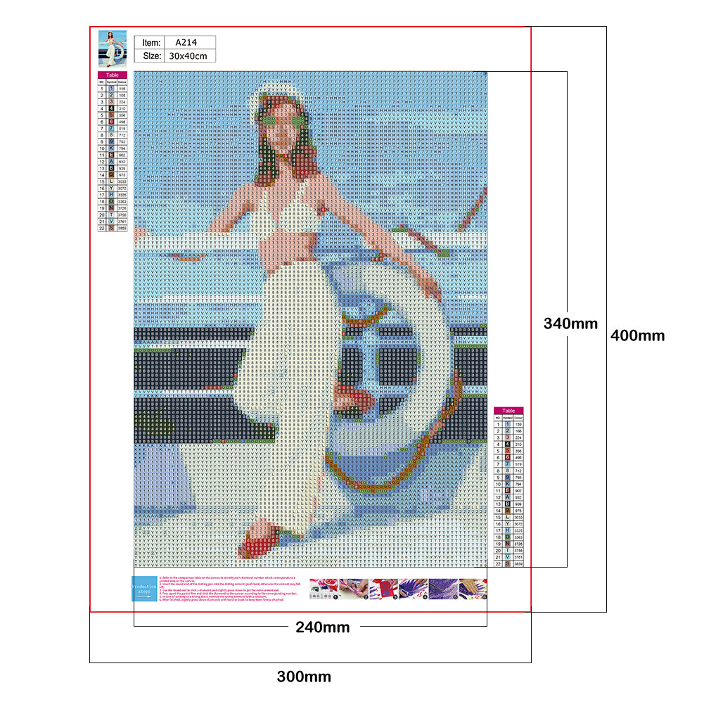 Beach Girls - Full Round Drill Diamond Painting 30*40CM