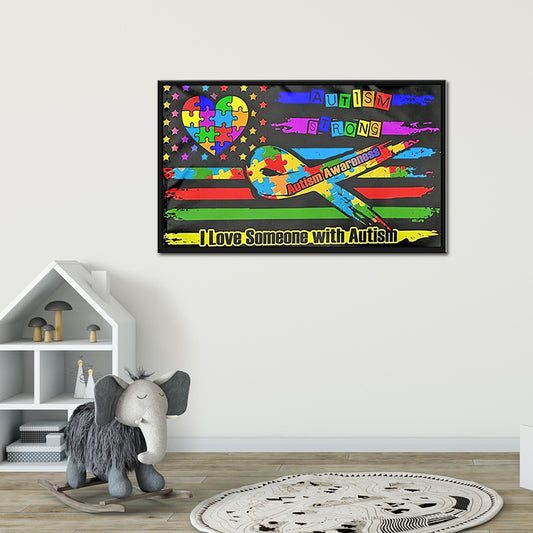 Autism Flag - Full Round Drill Diamond Painting 60*35CM