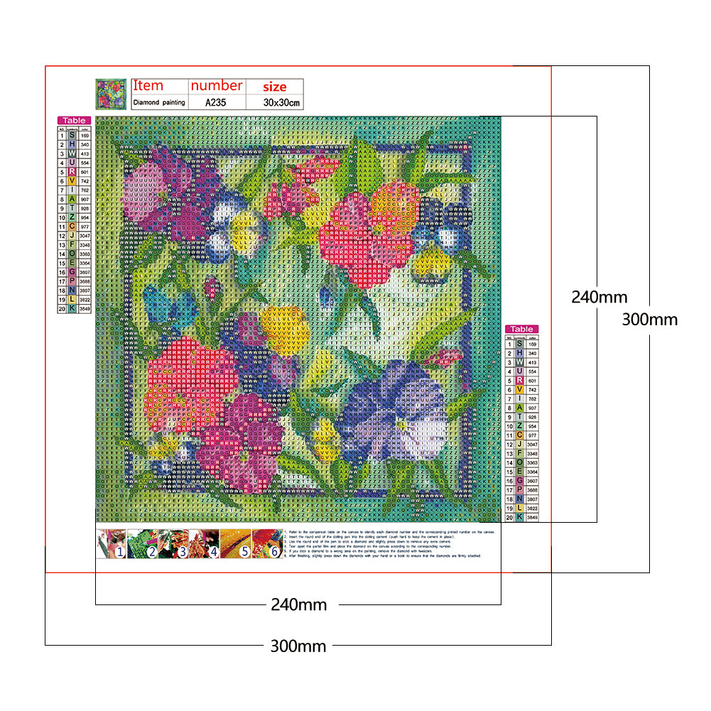 Flower Plant - Full Round Drill Diamond Painting 30*30CM