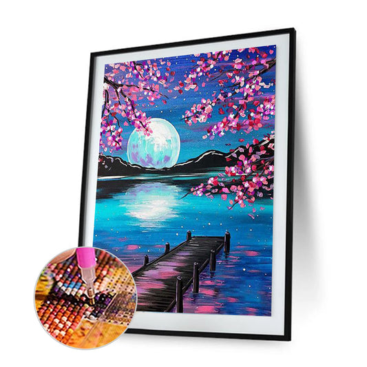 Moon Landscape - Full Round Drill Diamond Painting 30*40CM