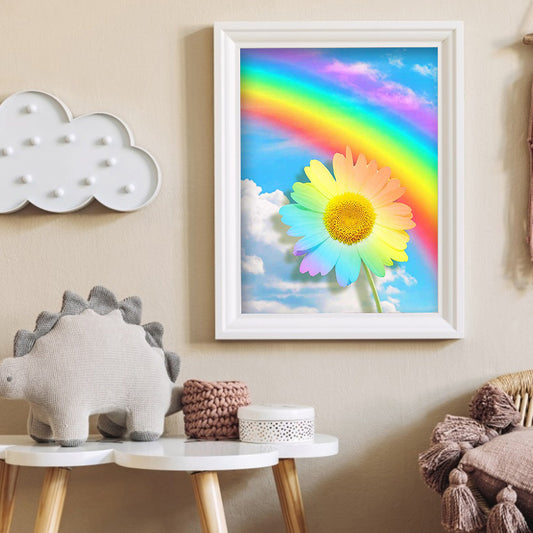 Rainbow Daisy - Full Round Drill Diamond Painting 30*40CM