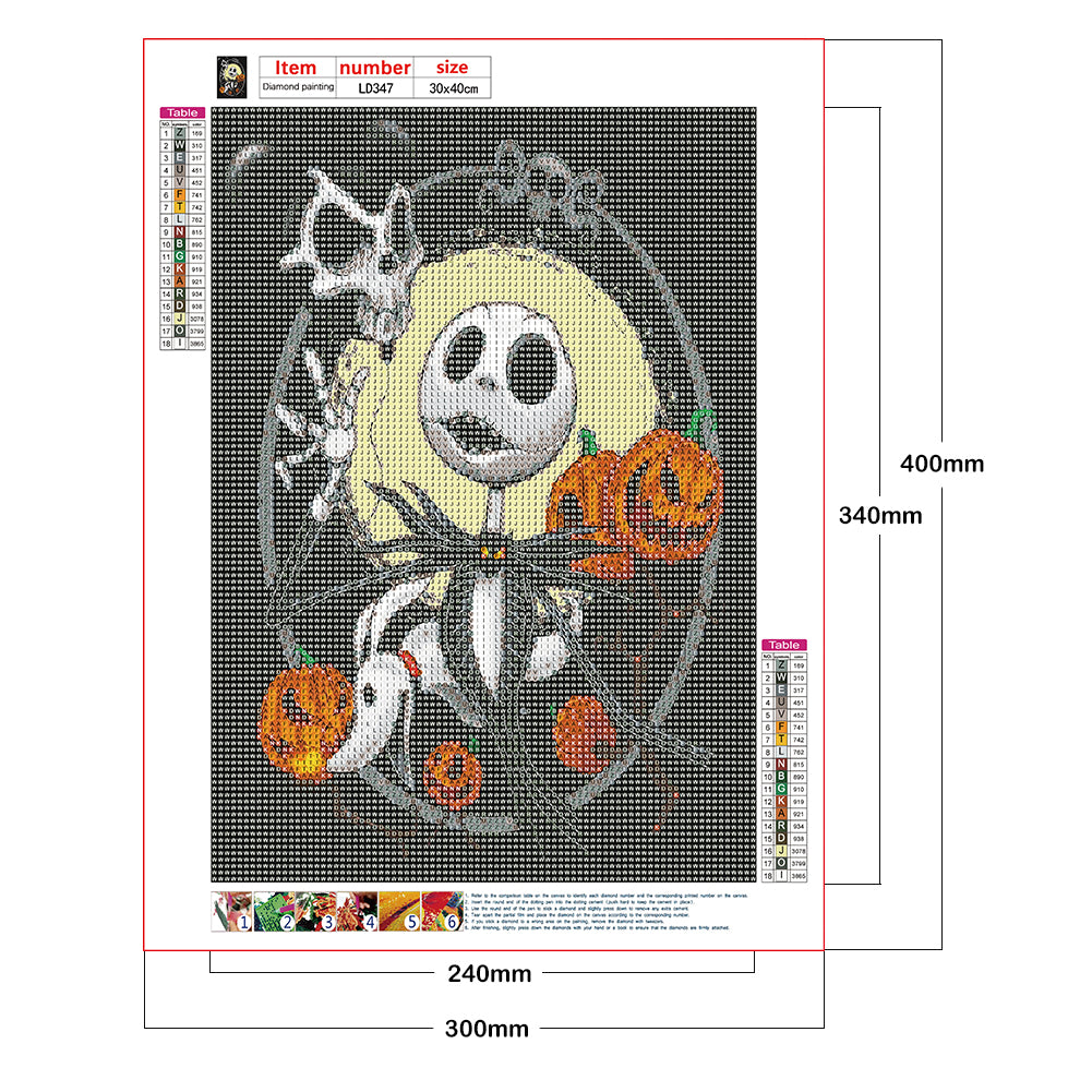 Halloween Skeleton - Full Round Drill Diamond Painting 30*40CM