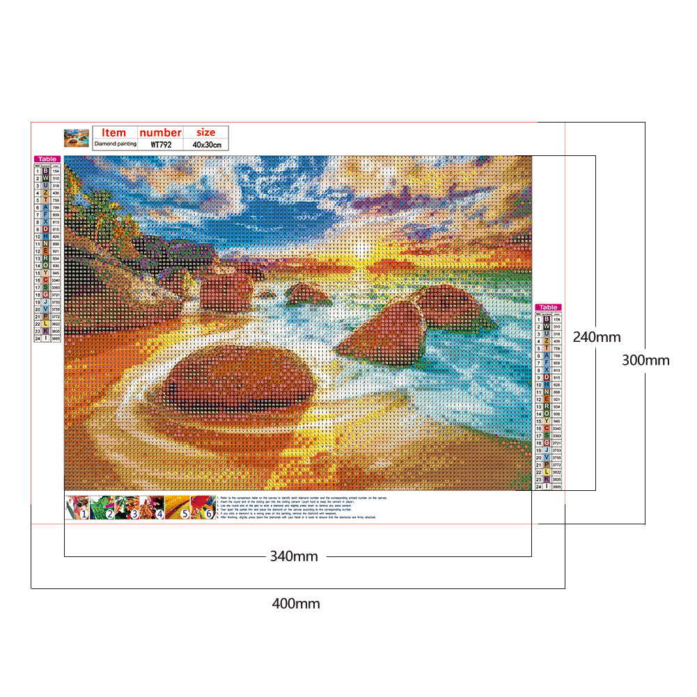 Sunrise Beach - Full Round Drill Diamond Painting 40*30CM