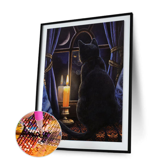Black Cat - Full Round Drill Diamond Painting 40*50CM