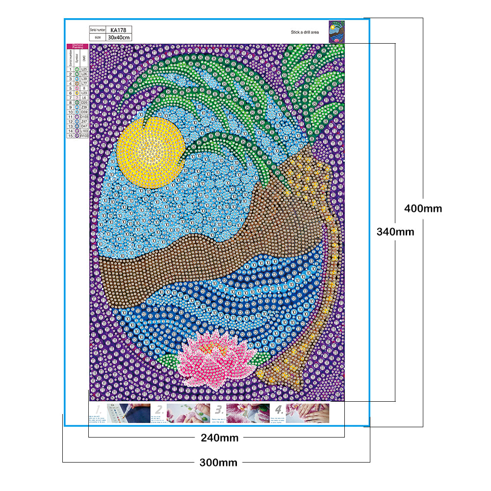 Coconut Tree - Special Shaped Drill Diamond Paiting 30*40CM