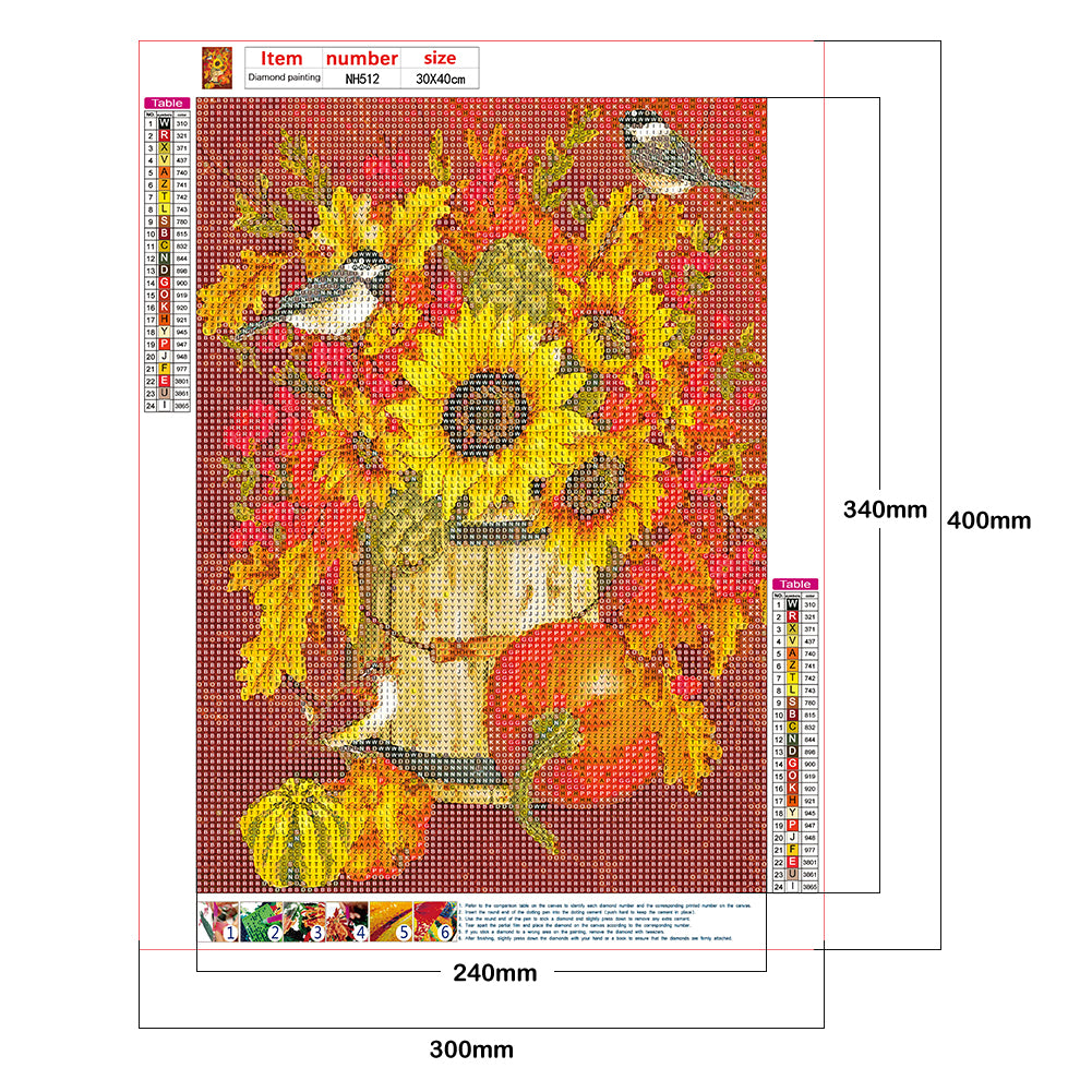 Sunflower Pumpkin - Full Round Drill Diamond Painting 30*40CM